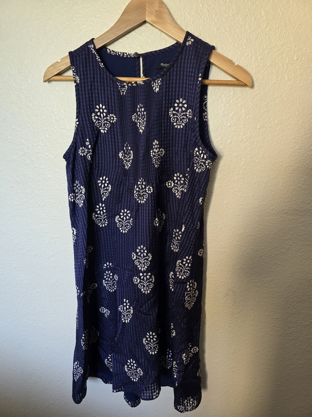 Madewell Skyscape Flower Stamp Silk Blend Shift Dress